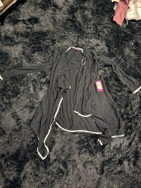 Vince Camuto Black Cardigan with White Trim